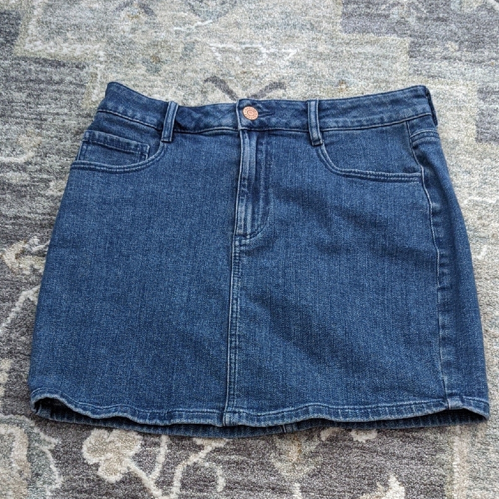 Garage Dark Blue Denim Mini Skirt